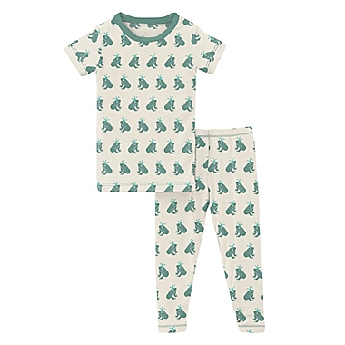 KicKee Pants&reg; Size 2T 2-Piece Frog Prince Short Sleeve Pajama Set in Green. View a larger version of this product image.
