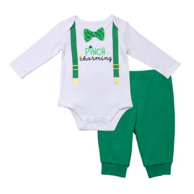 Baby Starters&reg; 2-Piece &quot;Pinch Charming&quot; Coverall Set in Green