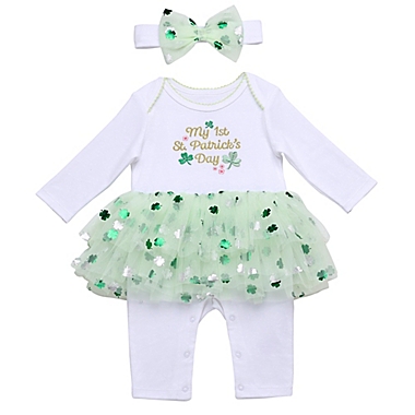Baby Starters&reg; Size 12M 2-Piece St. Patrick&#39;s Day Sleep and Play with Headband Set. View a larger version of this product image.