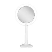 Zadro&reg; Hudson 1x/8x LED Foldable Travel Vanity Mirror in White