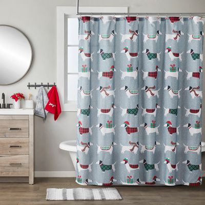 SKL Home 13-Piece Snow Many Dachshunds Shower Curtain and Hook Set