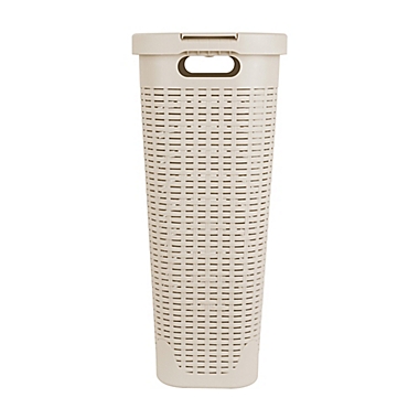 Mind Reader 40-Liter Slim Laundry Hamper in Ivory White. View a larger version of this product image.
