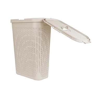 Mind Reader 40-Liter Slim Laundry Hamper in Ivory White. View a larger version of this product image.