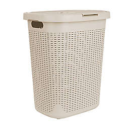Plastic Laundry Basket Lid Large Rattan Washing Clothes Storage Hamper Bin Bag 