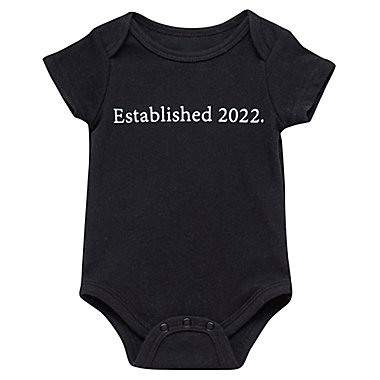 Baby Starters&reg; BWA&reg; Newborn &quot;Established 2022.&quot; Bodysuit in Black. View a larger version of this product image.