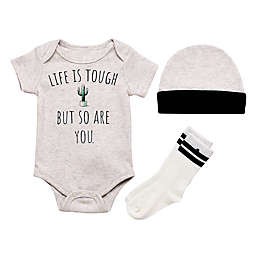 Baby Starters® BWA® Cactus Life is Tough 3-Piece Bodysuit Set in Oatmeal