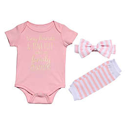 Baby Starters&reg; Newborn 3-Piece Tiny Bodysuit, Leg Warmer, and Headband Set in Rose Gold
