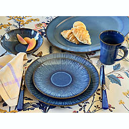 Carmel Ceramica Stillwater Azul Dinnerware Collection in Dark Blue