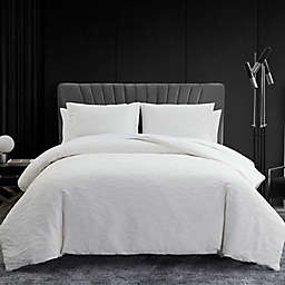 Vera Wang® Abstract Crinkle Reversible Comforter Set in White
