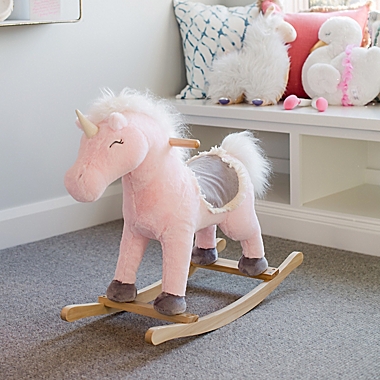 Soft Landing&trade; Joyrides Unicorn Sit-In Rocking Toy in Pink. View a larger version of this product image.