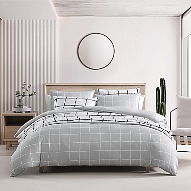 City Scene&reg; Zander 2-Piece Reversible Twin Comforter Set in Grey. View a larger version of this product image.