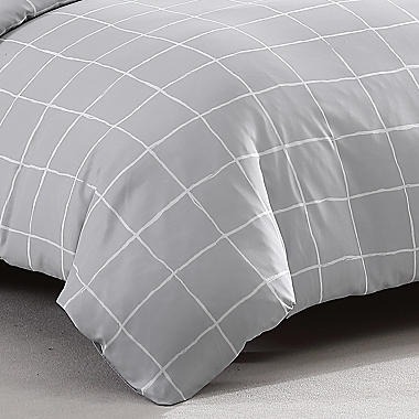 City Scene&reg; Zander Reversible Duvet Cover Set in Grey. View a larger version of this product image.
