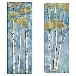 Masterpiece Art Gallery Shimmering Birch I & II 12-Inch 36-Inch Canvas Wall Decor Set