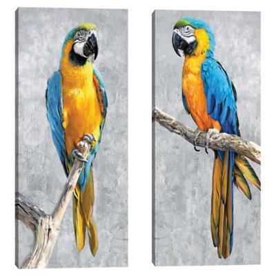 Grey African Parrot Wall Clock Home Office Bedroom Living Room Kitchen Decor 