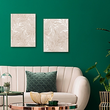 Masterpiece Art Gallery White Leaves 1 & 2 24-Inch x 18-Inch Canvas Wall Art. View a larger version of this product image.