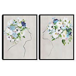 Masterpiece Art Gallery Floral Portrait I & II 18-Inch x 24-Inch Canvas Wall Decor Set