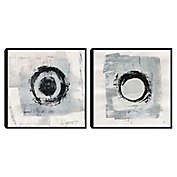 Masterpiece Art Gallery Zen Circle I &amp; II Framed Canvas Wall Art (Set of 2)