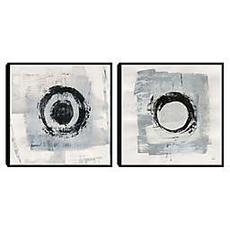 Masterpiece Art Gallery Zen Circle I & II Framed Canvas Wall Art (Set of 2)