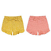 Lamaze&reg; 2-Pack Ruffle Organic Cotton Shorts in Peach/Gold