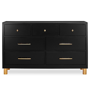 Evolur Loft Art Deco Double Dresser,Black & gold. View a larger version of this product image.