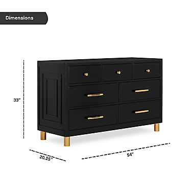 Evolur Loft Art Deco Double Dresser,Black & gold. View a larger version of this product image.
