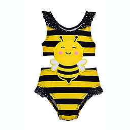 Wetsuit Club® 1-Piece Yellow Bee Tankini Swimsuit in Yellow/Black