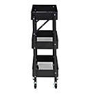 Alternate image 13 for Honey-Can-Do&reg; 3-Tier Metal Storage Folding Cart with Wheels in Black
