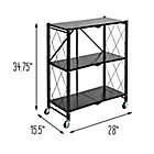 Alternate image 2 for Honey-Can-Do&reg; Collapsible Metal Storage Shelf on Wheels in Black