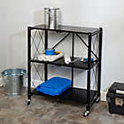 Alternate image 1 for Honey-Can-Do&reg; Collapsible Metal Storage Shelf on Wheels in Black