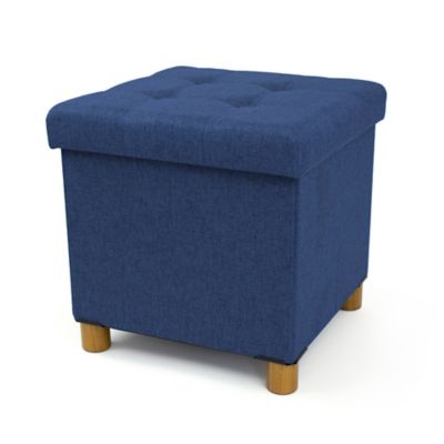 Humble Crew&reg; Collapsible Storage Ottoman Footstool with Tray in Navy