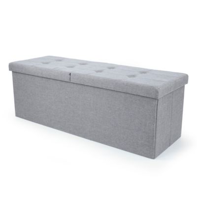 Humble Crew&reg; Folding Storage Bench with Flip Lid in Grey