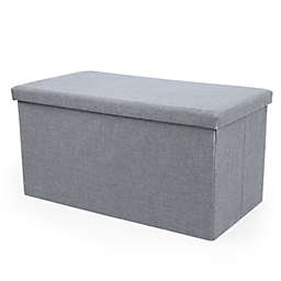 Humble Crew® Hudson Tray Coffee Table Ottoman with Storage in Grey