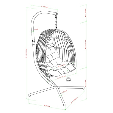 Forest Gate Metal Swing Egg Chair with Stand in Brown. View a larger version of this product image.