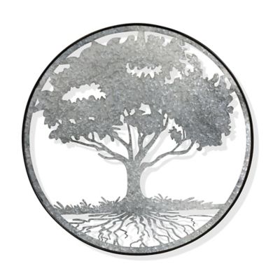 StyleCraft Zen Life Galvanized Tree of Life Wall Decor in Silver