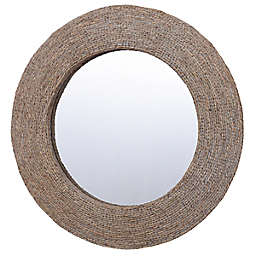 StyleCraft Harper 33-Inch Round Rope Wall Mirror in Natural/Whitewash