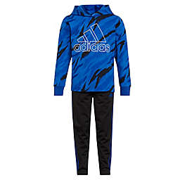 adidas® 2-Piece Tiger Camo Hooded Graphic Tee and Pant Set in Royal Blue
