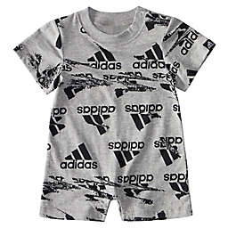 adidas® Tiger Camo Print Cotton Shortie Romper in Grey