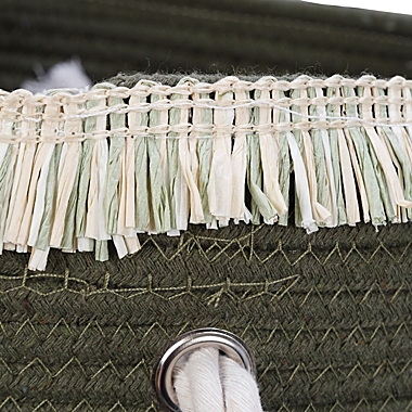 Honey-Can-Do&reg; Nesting Rope Storage Baskets with Fringe in Olive (Set of 3). View a larger version of this product image.