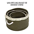 Alternate image 7 for Honey-Can-Do&reg; Nesting Rope Storage Baskets with Fringe in Olive (Set of 3)