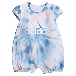 adidas® Tie-Dye Shortie Romper in Blue/Pink