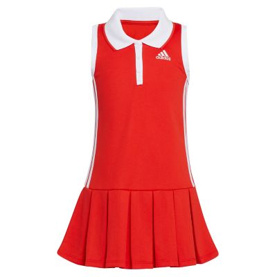 adidas&reg; Size 3T Sleeveless Polo Pleated Dress in Red/White