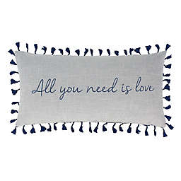 Levtex Home Mills "All You Need Is Love" Oblong Throw Pillow in Grey