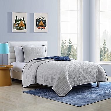 Eddie Bauer&reg; Adventure Mountain 2-Piece Reversible Twin Quilt Set in Grey. View a larger version of this product image.