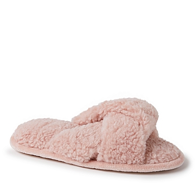 Nestwell&trade; Women&#39;s Large Cozy Teddy Sherpa Twisted Vamp Slippers in Silver Peony. View a larger version of this product image.