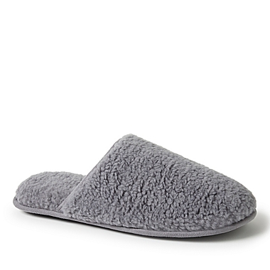 Nestwell&trade; Men&#39;s Large Cozy Teddy Sherpa Scuff Slippers in Sharkskin. View a larger version of this product image.