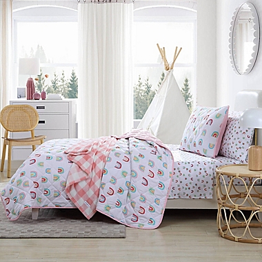 Eddie Bauer&reg; Kids Sunnyvale Rainbow 2-Piece Reversible Twin Quilt Set in White. View a larger version of this product image.