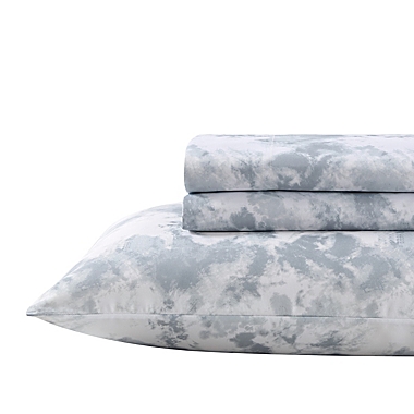 Eddie Bauer&reg; Spring Water Tie Dye Queen Sheet Set in Grey. View a larger version of this product image.