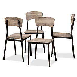 Baxton Studio Baylen Oak Dining Chairs in Brown (Set of 4)
