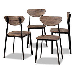 Baxton Studio Andra Walnut Dining Chairs in Brown (Set of 4)