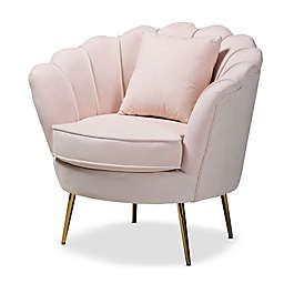 Baxton Studio Ria Velvet Fabric Accent Chair
